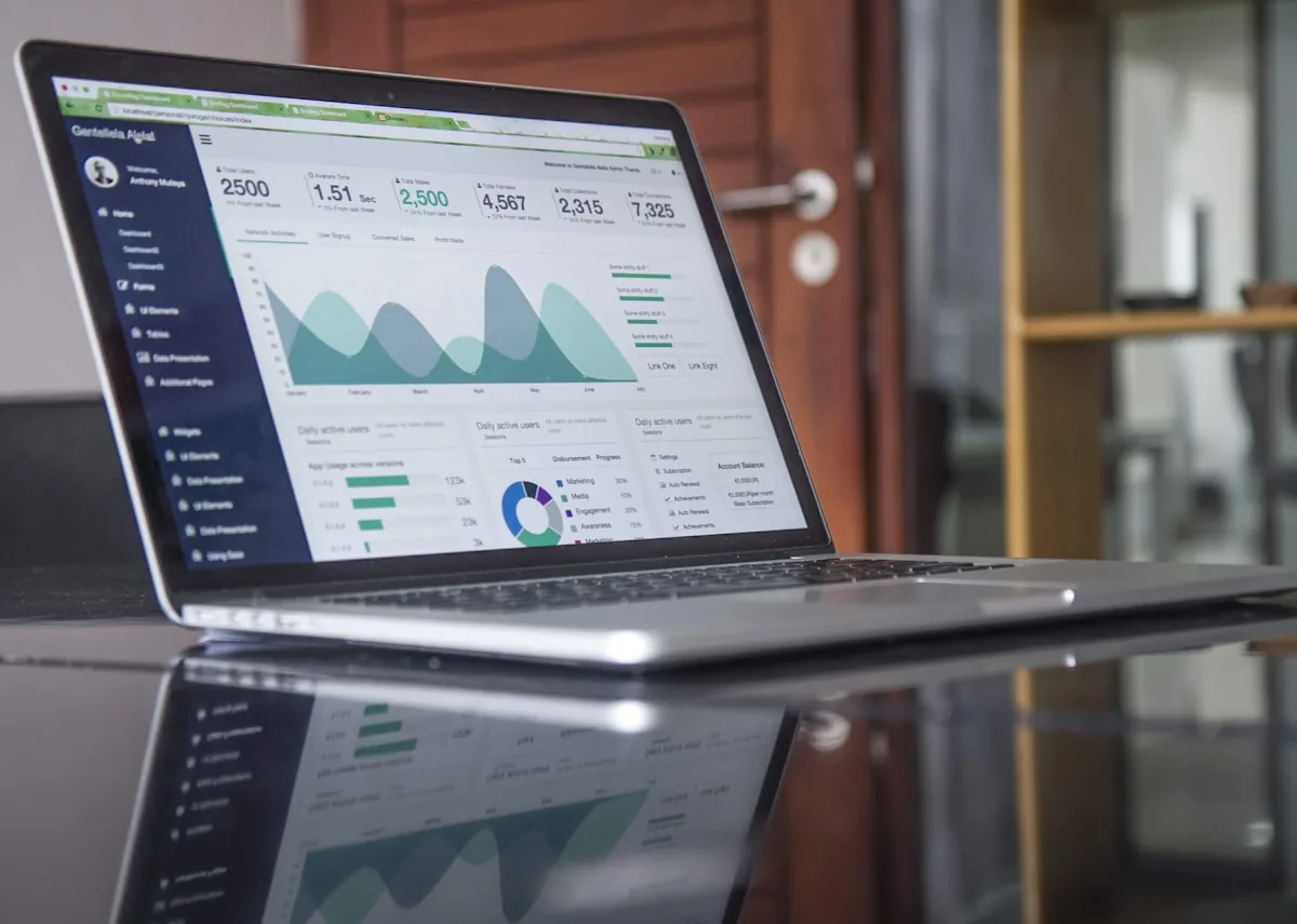 Financial planning charts on a laptop screen
